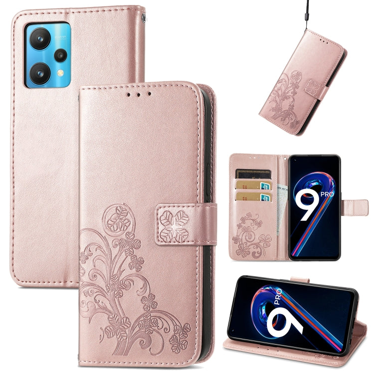 Four-leaf Clasp Embossed Buckle Leather Phone Case, For OPPO Find X5 Pro, For OPPO Find X5, For OPPO Realme 9 Pro, For OPPO Realme 9 Pro+ 5G