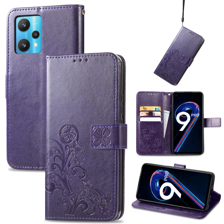Four-leaf Clasp Embossed Buckle Leather Phone Case, For OPPO Find X5 Pro, For OPPO Find X5, For OPPO Realme 9 Pro, For OPPO Realme 9 Pro+ 5G