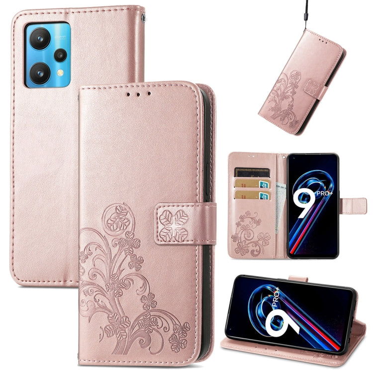 Four-leaf Clasp Embossed Buckle Leather Phone Case, For OPPO Find X5 Pro, For OPPO Find X5, For OPPO Realme 9 Pro, For OPPO Realme 9 Pro+ 5G