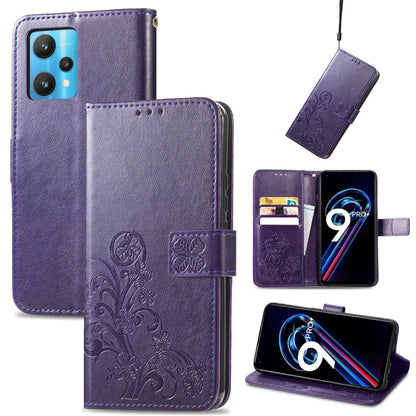 Four-leaf Clasp Embossed Buckle Leather Phone Case, For OPPO Find X5 Pro, For OPPO Find X5, For OPPO Realme 9 Pro, For OPPO Realme 9 Pro+ 5G