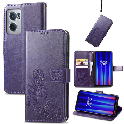 Four-leaf Clasp Embossed Buckle Leather Phone Case, For OnePlus Nord CE 2 5G, For Google Pixel 7 Pro 5G, For Google Pixel 7 5G, For Motorola Edge 30 Pro