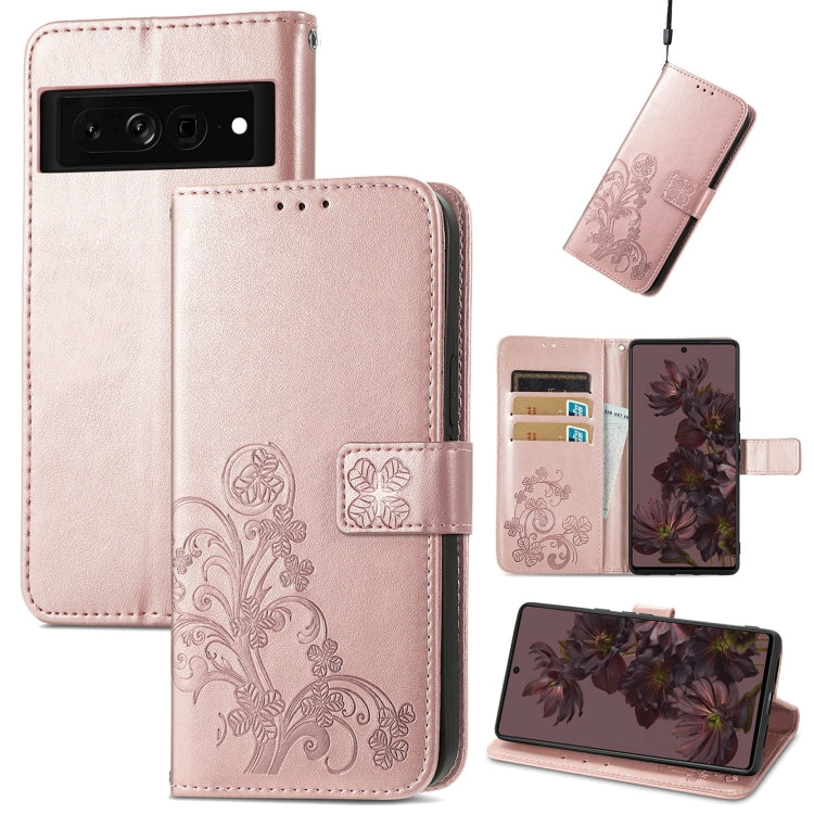 Four-leaf Clasp Embossed Buckle Leather Phone Case, For OnePlus Nord CE 2 5G, For Google Pixel 7 Pro 5G, For Google Pixel 7 5G, For Motorola Edge 30 Pro