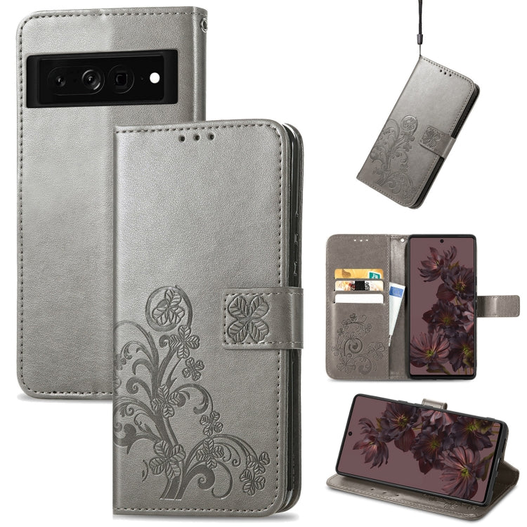 Four-leaf Clasp Embossed Buckle Leather Phone Case, For OnePlus Nord CE 2 5G, For Google Pixel 7 Pro 5G, For Google Pixel 7 5G, For Motorola Edge 30 Pro