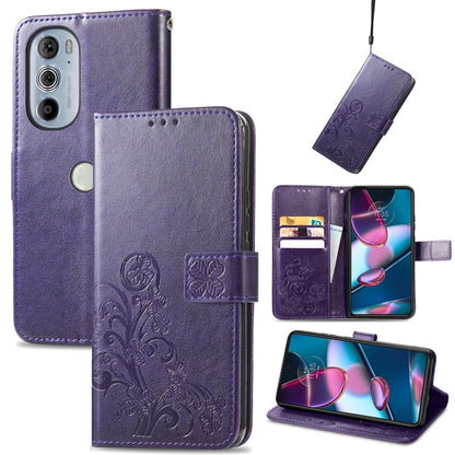 Four-leaf Clasp Embossed Buckle Leather Phone Case, For OnePlus Nord CE 2 5G, For Google Pixel 7 Pro 5G, For Google Pixel 7 5G, For Motorola Edge 30 Pro