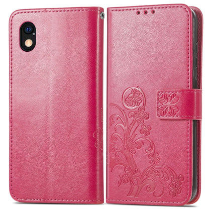 Four-leaf Clasp Embossed Buckle Leather Phone Case, For Sony Xperia Ace III