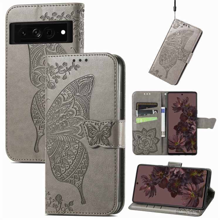 Butterfly Love Flower Embossed Leather Phone Case, For Google Pixel 7 Pro 5G, For Google Pixel 7 5G, For OnePlus Nord CE 2 5G