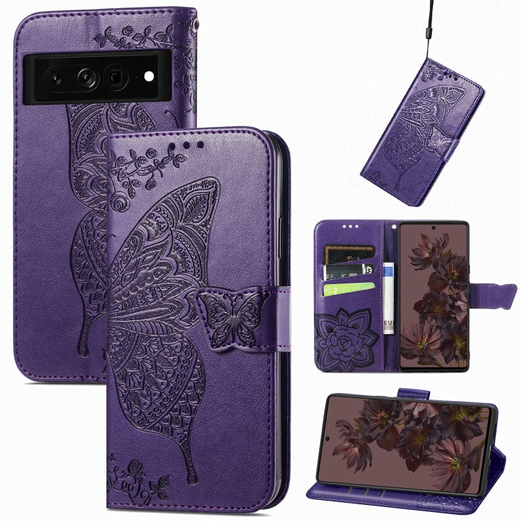 Butterfly Love Flower Embossed Leather Phone Case, For Google Pixel 7 Pro 5G, For Google Pixel 7 5G, For OnePlus Nord CE 2 5G
