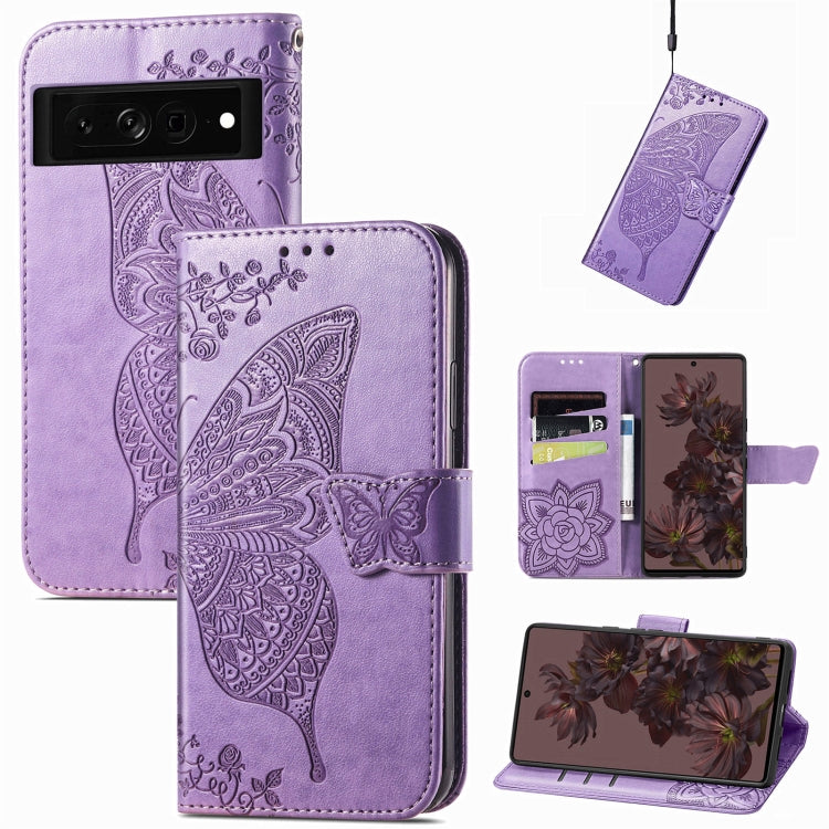 Butterfly Love Flower Embossed Leather Phone Case, For Google Pixel 7 Pro 5G, For Google Pixel 7 5G, For OnePlus Nord CE 2 5G