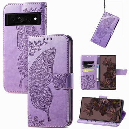 Butterfly Love Flower Embossed Leather Phone Case, For Google Pixel 7 Pro 5G, For Google Pixel 7 5G, For OnePlus Nord CE 2 5G