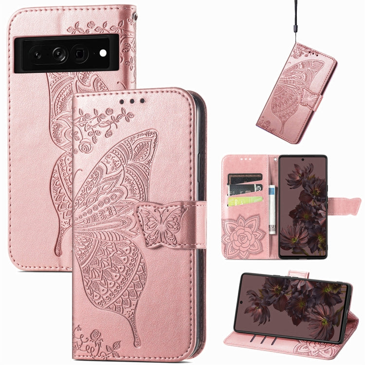 Butterfly Love Flower Embossed Leather Phone Case, For Google Pixel 7 Pro 5G, For Google Pixel 7 5G, For OnePlus Nord CE 2 5G