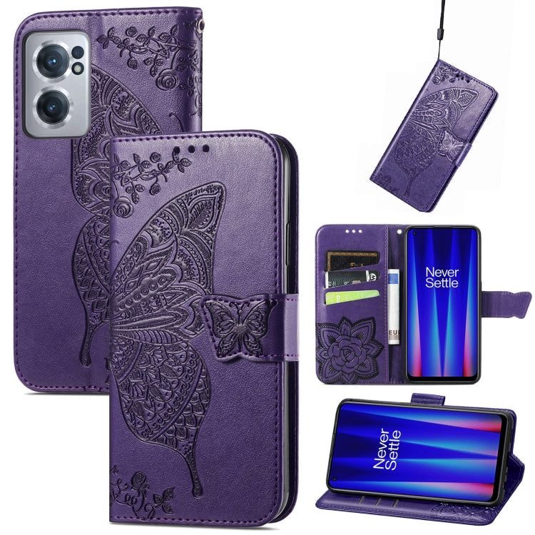 Butterfly Love Flower Embossed Leather Phone Case, For Google Pixel 7 Pro 5G, For Google Pixel 7 5G, For OnePlus Nord CE 2 5G