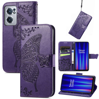 Butterfly Love Flower Embossed Leather Phone Case, For Google Pixel 7 Pro 5G, For Google Pixel 7 5G, For OnePlus Nord CE 2 5G
