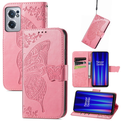 Butterfly Love Flower Embossed Leather Phone Case, For Google Pixel 7 Pro 5G, For Google Pixel 7 5G, For OnePlus Nord CE 2 5G