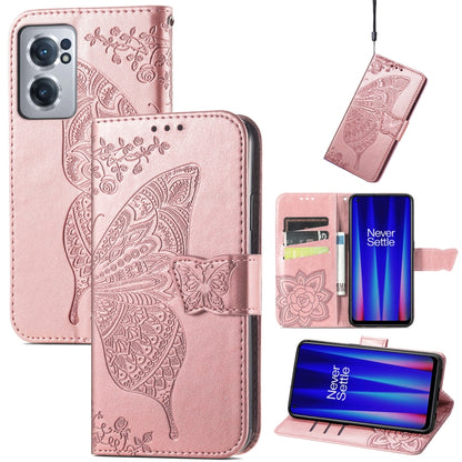 Butterfly Love Flower Embossed Leather Phone Case, For Google Pixel 7 Pro 5G, For Google Pixel 7 5G, For OnePlus Nord CE 2 5G