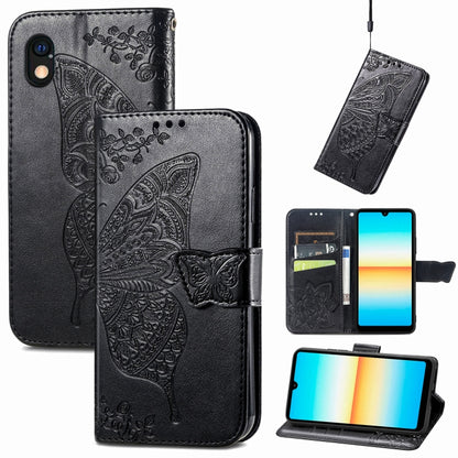 Butterfly Love Flower Embossed Leather Phone Case, For Sony Xperia Ace III