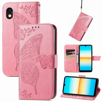 Butterfly Love Flower Embossed Leather Phone Case, For Sony Xperia Ace III