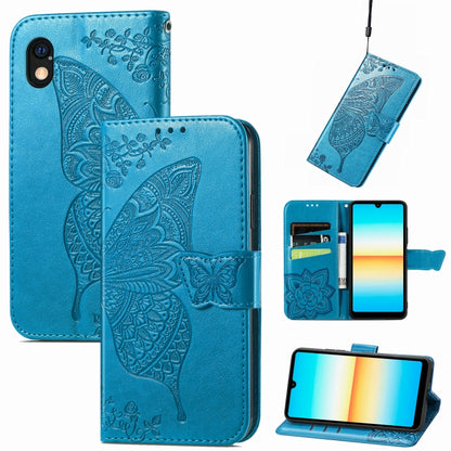 Butterfly Love Flower Embossed Leather Phone Case, For Sony Xperia Ace III