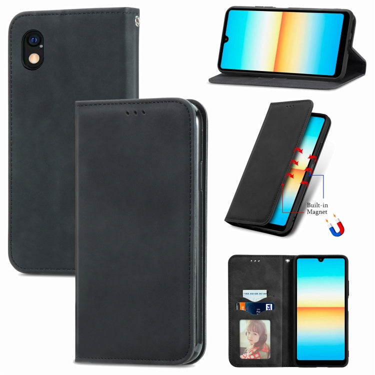 Retro Skin Feel Magnetic Leather Phone Case, For Sony Xperia Ace III