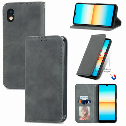Retro Skin Feel Magnetic Leather Phone Case, For Sony Xperia Ace III