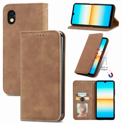 Retro Skin Feel Magnetic Leather Phone Case, For Sony Xperia Ace III