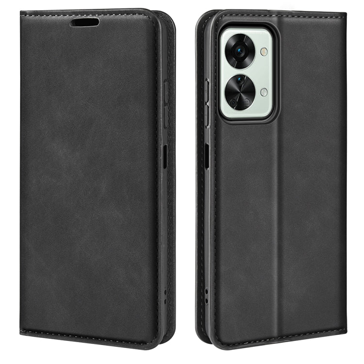 For OnePlus Nord 2T 5G Retro-skin Magnetic Suction Flip Leather Phone Case, For OnePlus Nord 2T 5G