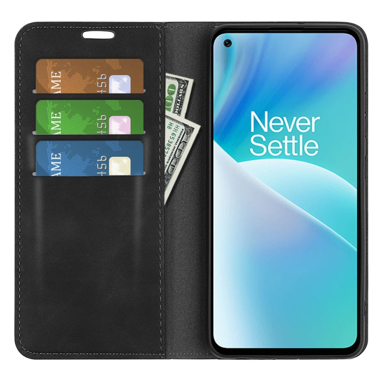 For OnePlus Nord 2T 5G Retro-skin Magnetic Suction Flip Leather Phone Case, For OnePlus Nord 2T 5G