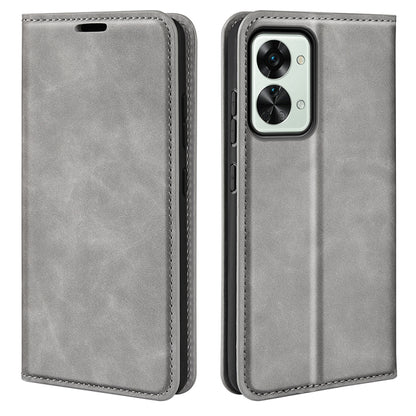 For OnePlus Nord 2T 5G Retro-skin Magnetic Suction Flip Leather Phone Case, For OnePlus Nord 2T 5G