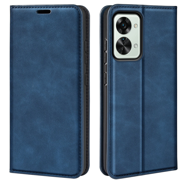 For OnePlus Nord 2T 5G Retro-skin Magnetic Suction Flip Leather Phone Case, For OnePlus Nord 2T 5G