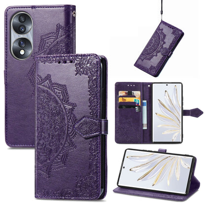 Mandala Flower Embossed Horizontal Flip Leather Phone Case, For Honor 70, For Honor Play 30 Plus / X7, For Nokia C21, For OnePlus Nord 2T