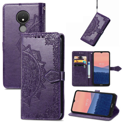 Mandala Flower Embossed Horizontal Flip Leather Phone Case, For Honor 70, For Honor Play 30 Plus / X7, For Nokia C21, For OnePlus Nord 2T