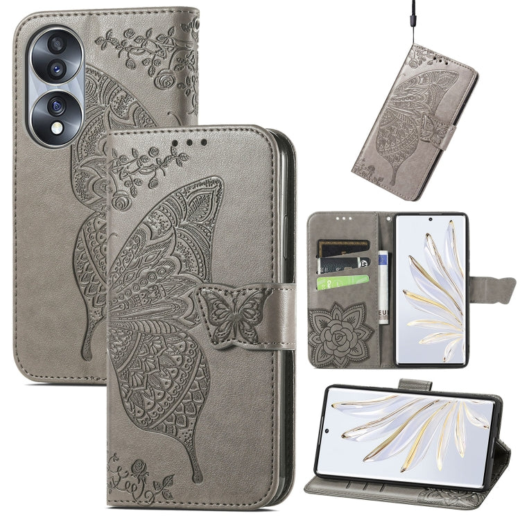 Butterfly Love Flower Embossed Horizontal Flip Leather Phone Case, For Honor 70, For Nokia C21 Plus, For OnePlus Nord 2T