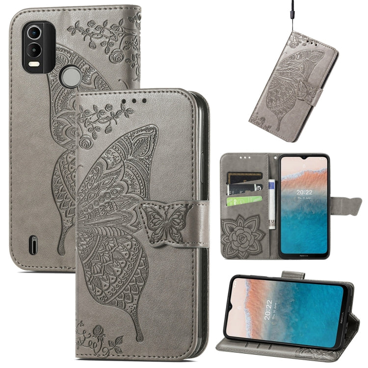 Butterfly Love Flower Embossed Horizontal Flip Leather Phone Case, For Honor 70, For Nokia C21 Plus, For OnePlus Nord 2T