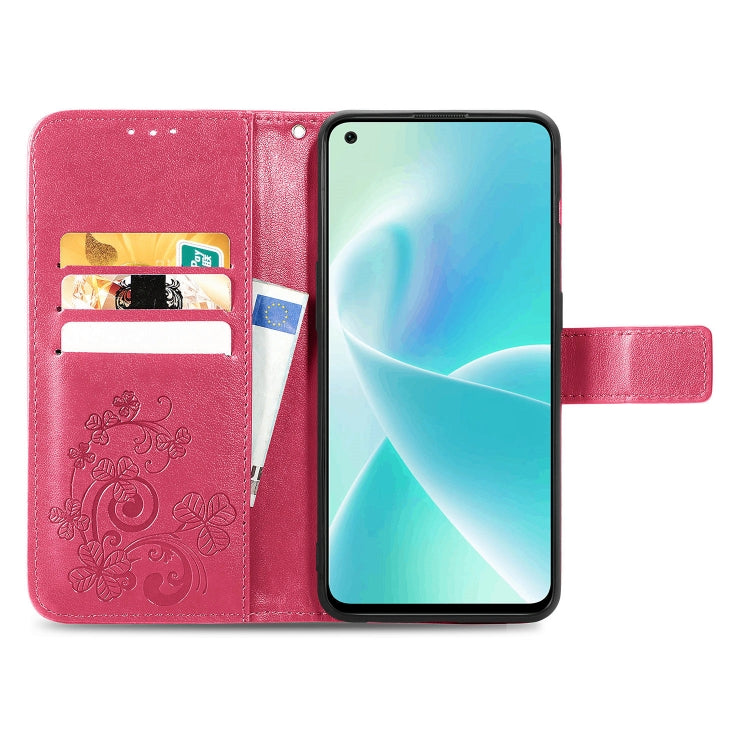 Four-leaf Clasp Embossed Buckle Leather Phone Case, For OnePlus Nord 2T, For Nokia C21 Plus