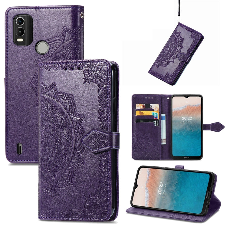 Mandala Flower Embossed Leather Phone Case, For Motorola Moto G42, For Motorola Moto G62, For Nokia C21 Plus, For Nokia C200, For OnePlus Nord CE 2 Lite 5G