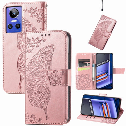 Butterfly Love Flower Embossed Flip Leather Phone Case, For Realme GT Neo 3, For Realme C30, For OPPO A77
