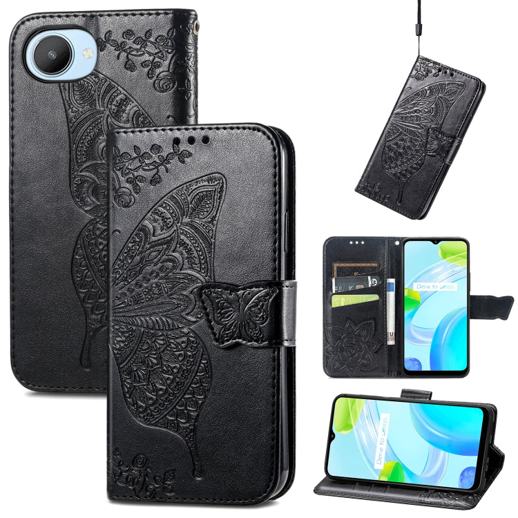 Butterfly Love Flower Embossed Flip Leather Phone Case, For Realme GT Neo 3, For Realme C30, For OPPO A77