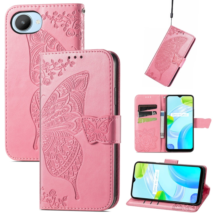 Butterfly Love Flower Embossed Flip Leather Phone Case, For Realme GT Neo 3, For Realme C30, For OPPO A77