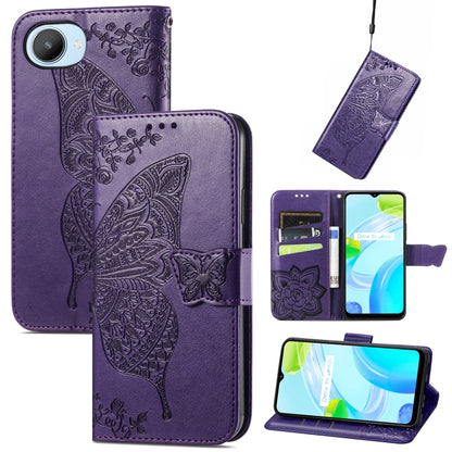Butterfly Love Flower Embossed Flip Leather Phone Case, For Realme GT Neo 3, For Realme C30, For OPPO A77