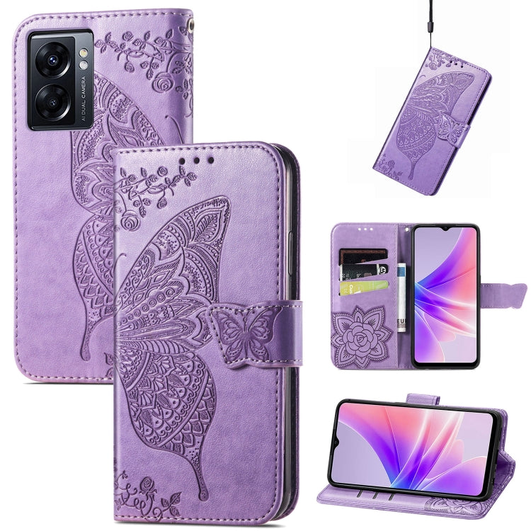 Butterfly Love Flower Embossed Flip Leather Phone Case, For Realme GT Neo 3, For Realme C30, For OPPO A77