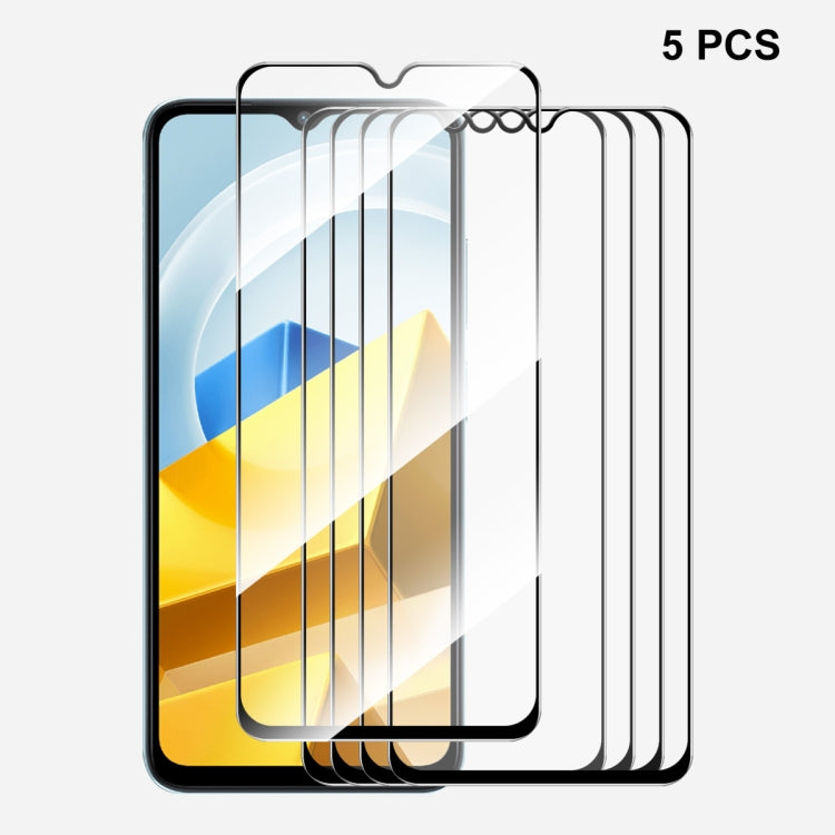 For Xiaomi Poco M5 ENKAY Full Glue 0.26mm 9H 2.5D Tempered Glass Full Film, 1pcs, 2pcs, 5pcs, 10pcs