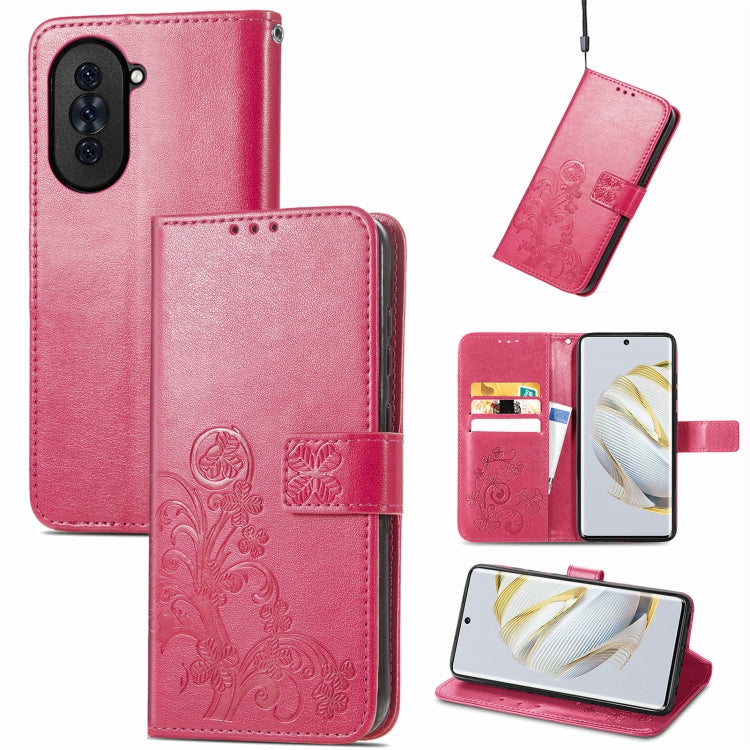 Four-leaf Clasp Embossed Buckle Leather Phone Case, For Huawei Nova 10, For Nokia X100 5G, For OnePlus 10T, For T-Mobile REVVL 6 5G