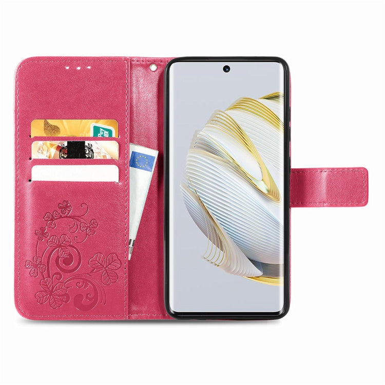 Four-leaf Clasp Embossed Buckle Leather Phone Case, For Huawei Nova 10, For Nokia X100 5G, For OnePlus 10T, For T-Mobile REVVL 6 5G