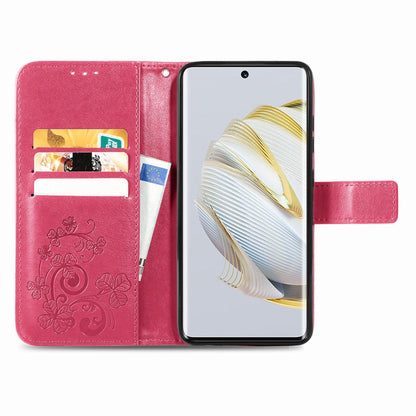 Four-leaf Clasp Embossed Buckle Leather Phone Case, For Huawei Nova 10, For Nokia X100 5G, For OnePlus 10T, For T-Mobile REVVL 6 5G