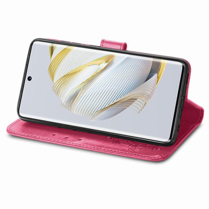 Four-leaf Clasp Embossed Buckle Leather Phone Case, For Huawei Nova 10, For Nokia X100 5G, For OnePlus 10T, For T-Mobile REVVL 6 5G