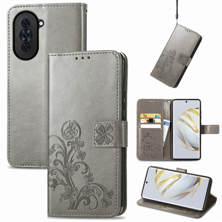 Four-leaf Clasp Embossed Buckle Leather Phone Case, For Huawei Nova 10, For Nokia X100 5G, For OnePlus 10T, For T-Mobile REVVL 6 5G