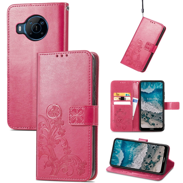 Four-leaf Clasp Embossed Buckle Leather Phone Case, For Huawei Nova 10, For Nokia X100 5G, For OnePlus 10T, For T-Mobile REVVL 6 5G