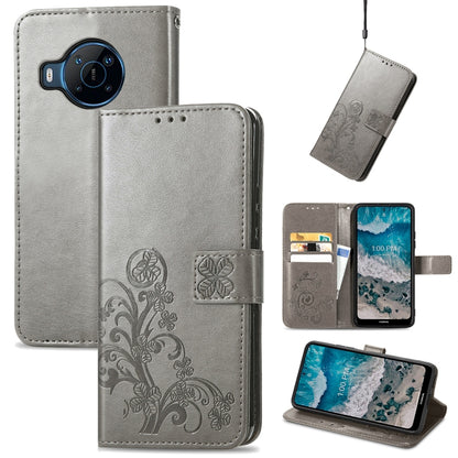 Four-leaf Clasp Embossed Buckle Leather Phone Case, For Huawei Nova 10, For Nokia X100 5G, For OnePlus 10T, For T-Mobile REVVL 6 5G