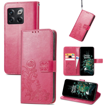 Four-leaf Clasp Embossed Buckle Leather Phone Case, For Huawei Nova 10, For Nokia X100 5G, For OnePlus 10T, For T-Mobile REVVL 6 5G