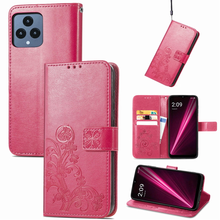 Four-leaf Clasp Embossed Buckle Leather Phone Case, For Huawei Nova 10, For Nokia X100 5G, For OnePlus 10T, For T-Mobile REVVL 6 5G