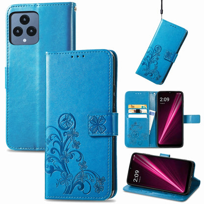 Four-leaf Clasp Embossed Buckle Leather Phone Case, For Huawei Nova 10, For Nokia X100 5G, For OnePlus 10T, For T-Mobile REVVL 6 5G